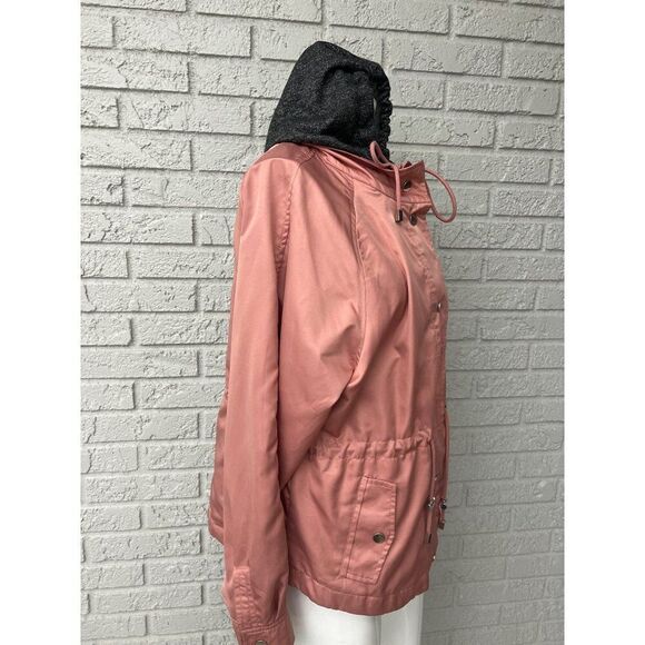 Miss London Women Blush Hooded Windbreaker Size L - Picture 4 of 12